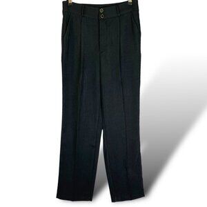 SHEIN Joress Dress Pants Womans Sz XL Black High-Rise Wide-Leg Pleated